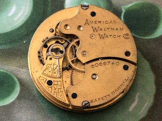 Waltham Pocket Watch Movement C.  1891 - 6 Size Grade J - 7 Jewels -