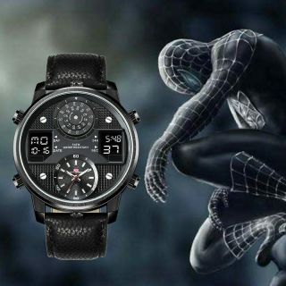 Kat - Wach Men Business Watch Wristwatch Quartz Waterproof Leather Strap Gift
