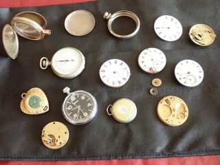 Joblot Of Antique Vintage Winding Pocket Watches Spares To Repairs Parts R5