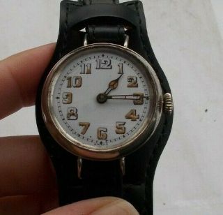 Vintage Antique Wwi Military Trench Watch B.  Allemann Swiss Wristwatch Wind Up