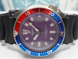 Seiko 150m Scuba Date Automatic Mens Watch 7002 - 7000,  Purple/pepsi (may 1996)