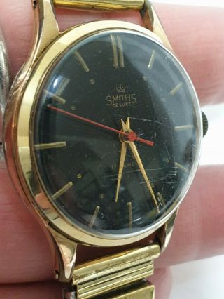 Vintage Mens Smiths Deluxe 17 Jewels Mechanical Watch for Spares 2