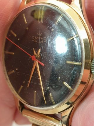 Vintage Mens Smiths Deluxe 17 Jewels Mechanical Watch for Spares 3