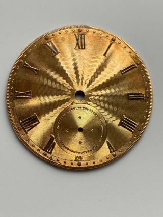 A Antique Victorian Gilded Solid Silver Dial For Pocket Watch Movement