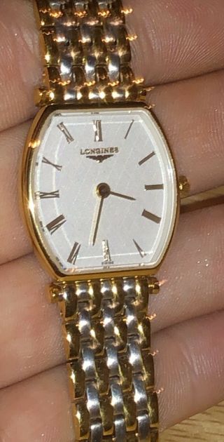 Rare Vintage Designer Longines Womens Two Toned Watch Gold Silver Euc