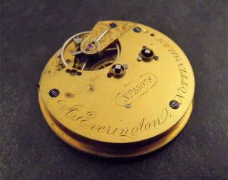 Antique Fusee Fob Pocket Watch Movement A Everington - Nottingham