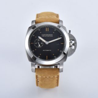 Parnis Watch Automatic Luminor Pam Military 44mm Polished Silver Case C - 07