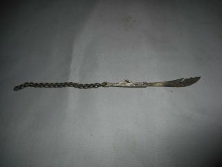 Antique Chinese White Metal Pocket Watch Fob/ Accessory Letter Opener Chatelaine 5