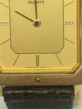 Vintage Seiko Quartz Men ' s Watch Gold Tone - Japan 6430 - 5290T 2