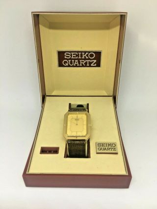 Vintage Seiko Quartz Men ' s Watch Gold Tone - Japan 6430 - 5290T 4