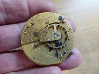 Liverpool Wolf Good Antique Fusee Pocket Watch Movement Liverpool Windows