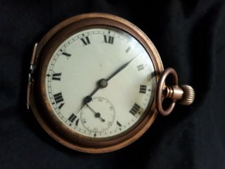 Gold Filled Pocket Watch Swiss Made 15 Jewels Missing Front Worn