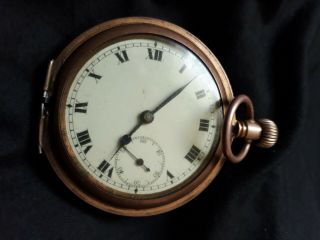 Gold Filled pocket watch Swiss made 15 Jewels missing front worn 2