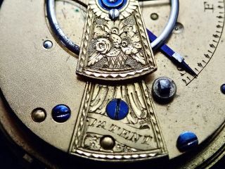 Good English PATENT Fusee Lever Pocket Watch Movement circa1835 2