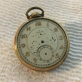 Vintage 1938 Elgin Ladies ? Pocket Watch 10k Gold - 38784504