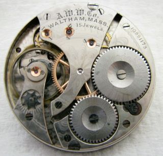 Antique 16s Waltham Grade 620 15j Open Face Pocket Watch Movement Parts