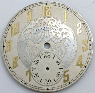 Vintage Illinois Watch Co.  12 Size Fancy Dial For Pocket Watch