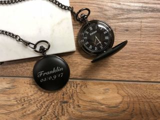 Personalised Engraved Pocket Watch Wedding Xmas Gift Best Man Groomsman Gift