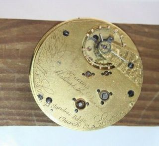 Antique pocketwatch fusee movementT.  Russett&son,  Liverpool,  No66085,  Mak.  totheQueen 5