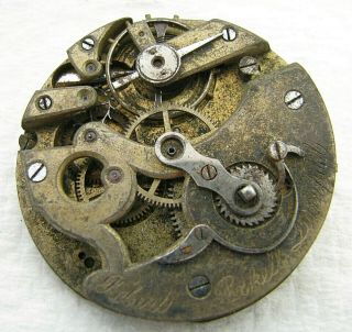 Antique Swiss Key Wind Robert Roskell Liverpool Pocket Watch Movement Part