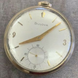Vintage Bulova Gold Filled Pocket Watch 17j Swiss Made Currently Not Running