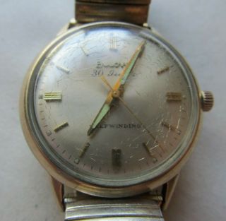 Vintage 1960s 10k Gold Filled Bulova 30 Jewels Wrist Watch Self Winding Runs