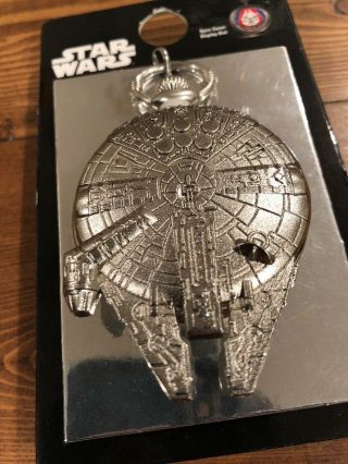 Disney Star Wars Millennium Falcon Pocket Watch Silver Han Solo Chewbacca