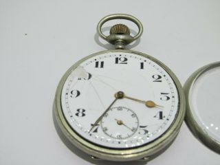 Vintage Swiss Made pocket watch nickel cased not. 4