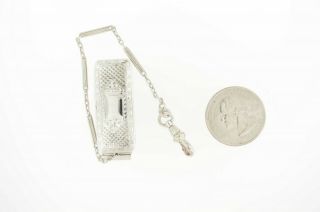 Vintage Sterling Silver Wadsworth Pocket Watch Belt Clip And Chain