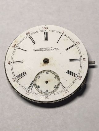 Vintage American Waltham Watch Company 3724923 Riverside 15 Jewels Dial Movement