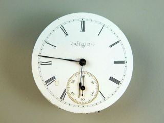 Vintage Pocket Watch Movement Elgin 14s 15j For Parts/repair 57