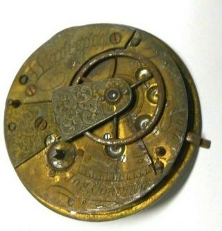 Antique 1800`s Jos.  Corning Liverpool Pocket Watch Movement 2