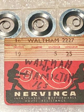 Watchmakers.  Waltham or Hamilton Mainsprings.  Size 16 3