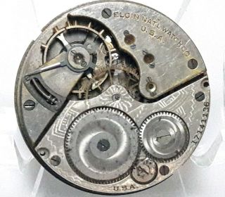 Vintage Elgin 42mm Mechanical Pocket Watch Movement For Repair Lot297