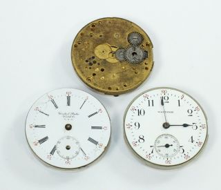 Waltham & United States Watch Co.  0 Size Hunt Case Pocket Watch Movements - Dh902