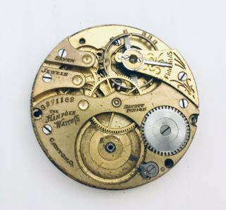 Antique Hampden 16s Grade 5 Pocket Watch Movement 7j Parts Repair P183