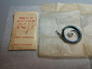 Waltham 16s Pocket Watch Main Spring Mod.  1888/ 2218.  19/ Hole End/ Nos/