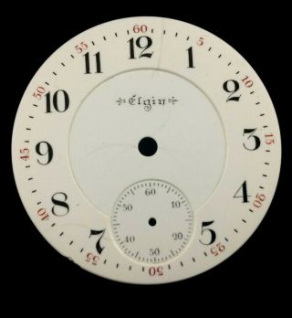 18 Size Elgin Double Sunk Pocket Watch Dial Hairlines Seen