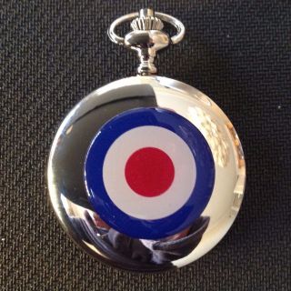 Pocket Watch No.  9 Silver Coloured Mods,  " The Who " Lambretta Raf,  Collectable