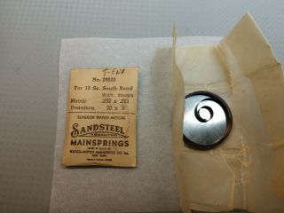 South Bend 18 Size Pocket Watch Mainspring/.  292x.  021/co.  29528/nos