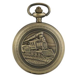 Quartz Pocket Watch Vintage Bronze Pendant with Chain Palaye Royale Band Sign 5