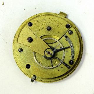 Antique Rotherhams London Movement Pocket Watch Porcelain Dial Parts Repair