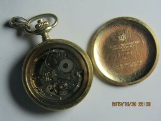 Vintage Caravelle Bulova pocket watch gold tone parts for parts/repair 410 4