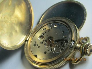Vintage Caravelle Bulova pocket watch gold tone parts for parts/repair 410 5