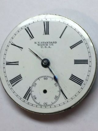 18? York Standard Pocket Watch Movement And Dial