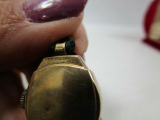 Vintage 10k RGP Rolled Gold Bulova Ladies Watch for Parts/Repair W Velvet Box 3