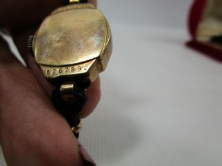 Vintage 10k RGP Rolled Gold Bulova Ladies Watch for Parts/Repair W Velvet Box 4