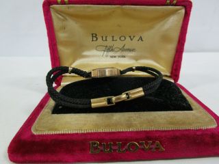 Vintage 10k RGP Rolled Gold Bulova Ladies Watch for Parts/Repair W Velvet Box 5