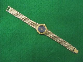 ROTARY Ladies Dress Watch.  Black Face With Diamond & Stamped Gold Plated On Back 3