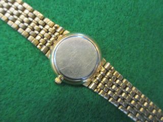 ROTARY Ladies Dress Watch.  Black Face With Diamond & Stamped Gold Plated On Back 4